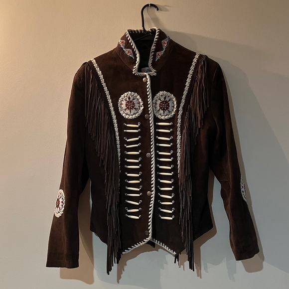 Canadian Leathercraft Jackets & Blazers - Brown Suede Fringe Jacket